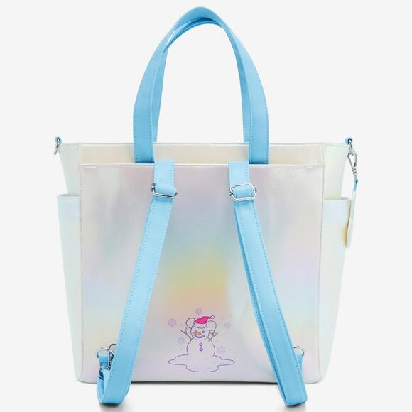 Loungefly Disney Mickey Mouse And Friends Winter Wonderland Convertible Tote Bag - Picture 2 of 4